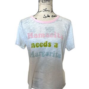 Cozy Zoe Women's White Pink Ivory Classic Graphic Print T Shirt Size Large NWT